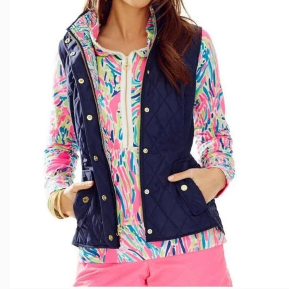 Lilly Pulitzer Quilted Navy Vest